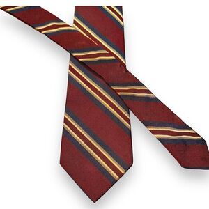 Ferrell Reed Rep Stripe Navy & Red Made in USA Neck Tie